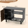 Haustier-Futterschrank mit 2 Edelstahlnäpfen Ausziehbare & höhenverstellbare Futterstation Braun