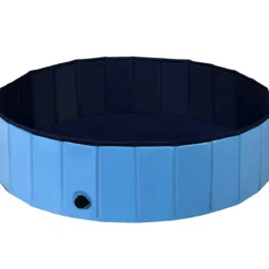 Haustier Pool Tragbarer Haustier Swimmingpool Faltbare Badewanne Pool für Hunde Katzen Kinder Blau