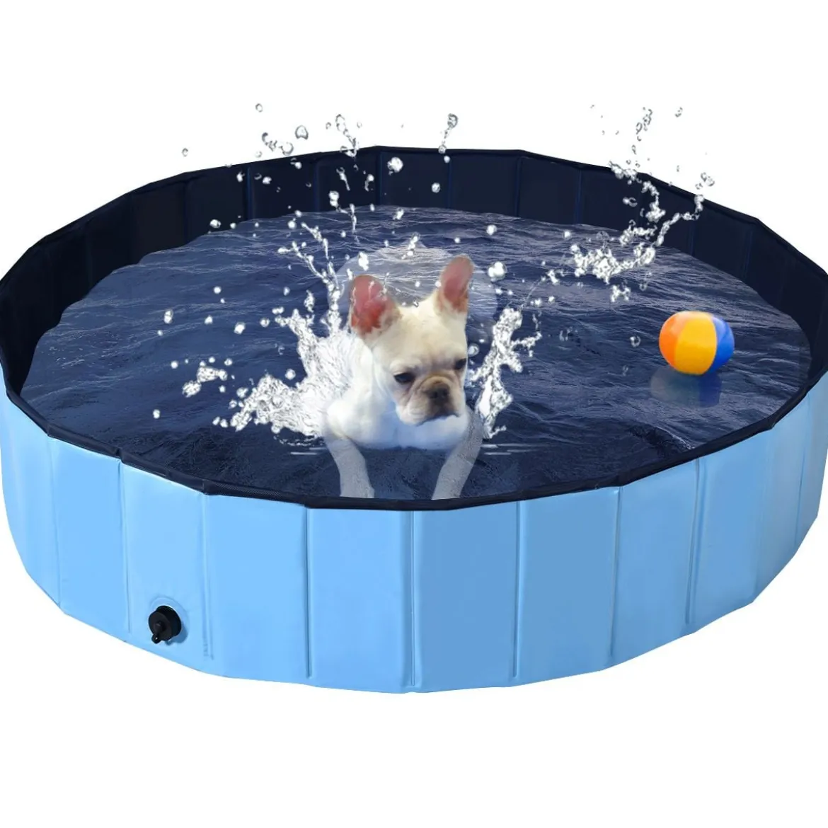 Haustier Pool Tragbarer Haustier Swimmingpool Faltbare Badewanne Pool für Hunde Katzen Kinder Blau