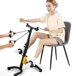 Heimtrainer mit Pedalen Bewegungstrainer mit Verstellbarem Handgriff 53 x 43 x 73-102 cm