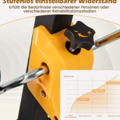 Heimtrainer mit Pedalen Bewegungstrainer mit Verstellbarem Handgriff 53 x 43 x 73-102 cm