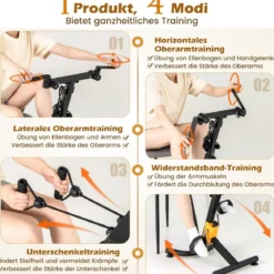 Heimtrainer mit Pedalen Bewegungstrainer mit Verstellbarem Handgriff 53 x 43 x 73-102 cm
