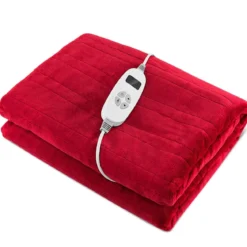 Heizdecke 9 Heizstufen 20-46℃ Elektrische Überwurfdecke Elektrische Wärmedecke Rot
