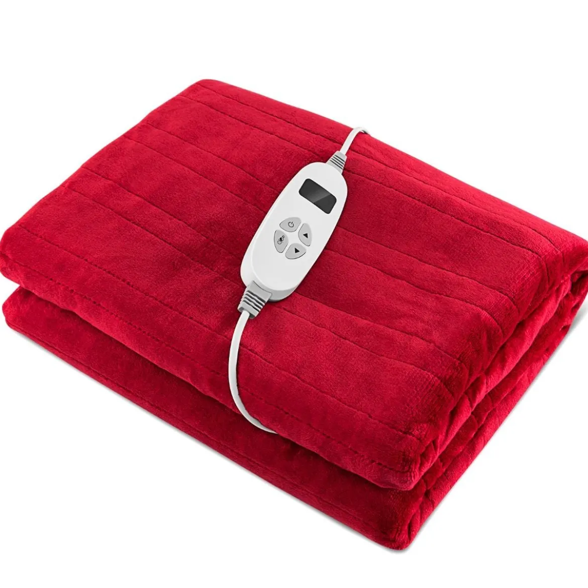 Heizdecke 9 Heizstufen 20-46℃ Elektrische Überwurfdecke Elektrische Wärmedecke Rot