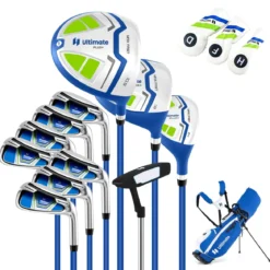 Herren Komplett Golfschläger Set 15 Teilges Golf Set Rechtshänder mitGolftasche Golfschlägersätze Blau