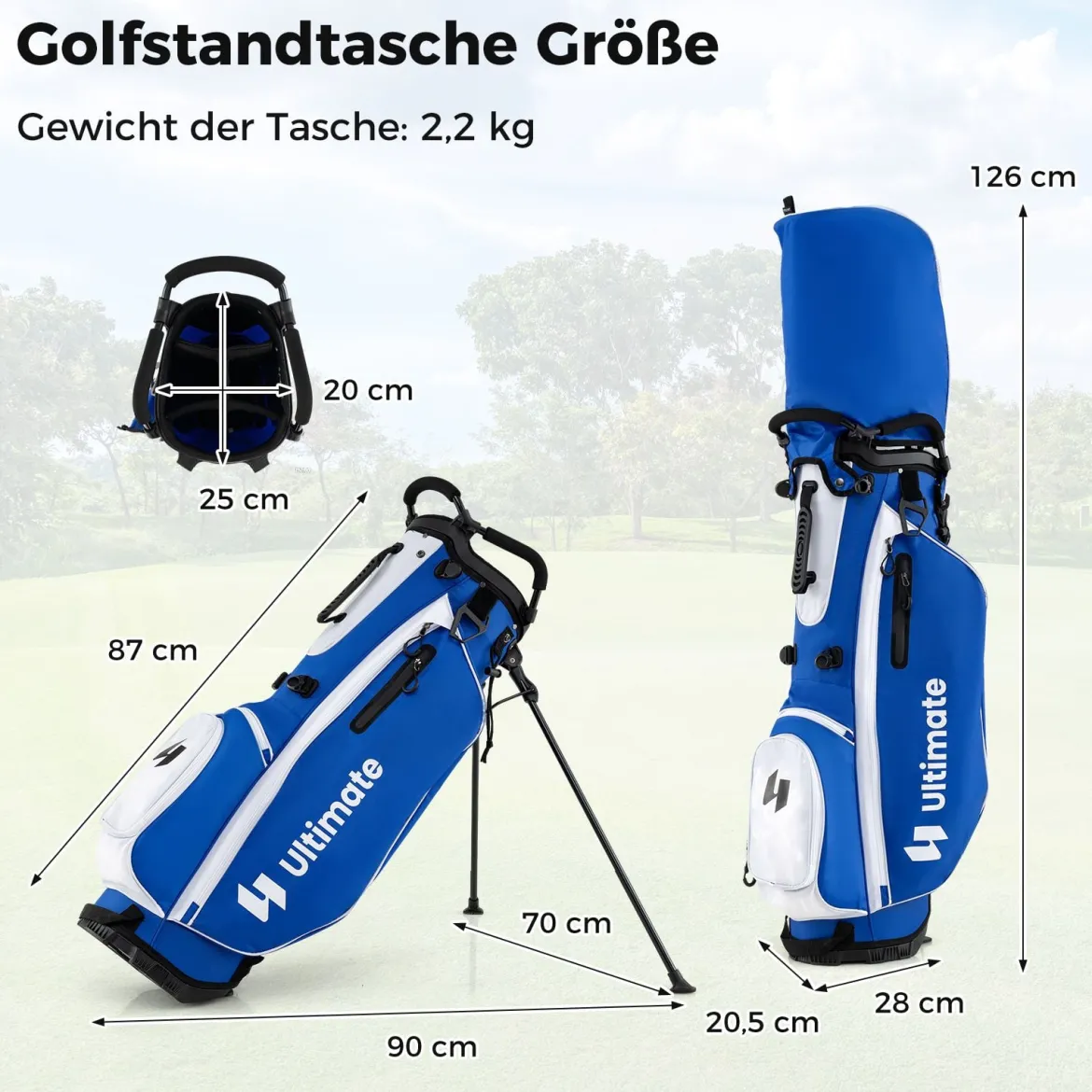 Herren Komplett Golfschläger Set 15 Teilges Golf Set Rechtshänder mitGolftasche Golfschlägersätze Blau
