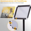 Höhenverstellbarer A4 Infoständer Drehbarer Plakatständer Kundenstopper Schwarz