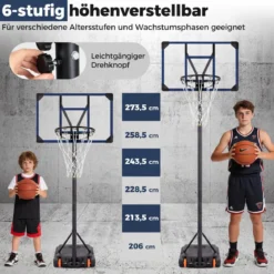 Höhenverstellbarer Basketballständer Outdoor Basketballkorb mit Rollen & Ständer Basketballanlage