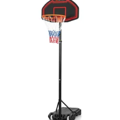 Höhenverstellbarer Basketballständer für Kinder für den Innen- und AußenbereichSchwarz + Rot