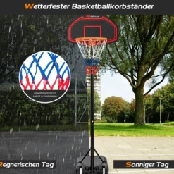 Höhenverstellbarer Basketballständer für Kinder für den Innen- und AußenbereichSchwarz + Rot