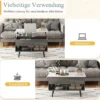 Höhenverstellbarer Couchtisch mit Anhebbarer Tischplatte & 2 Offenen Regalen Sofatisch Grau