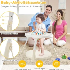 Höhenverstellbarer 6-in-1 Babyhochstuhl Beige Hochstuhl & Essenstuhl & Kindersitzgruppe