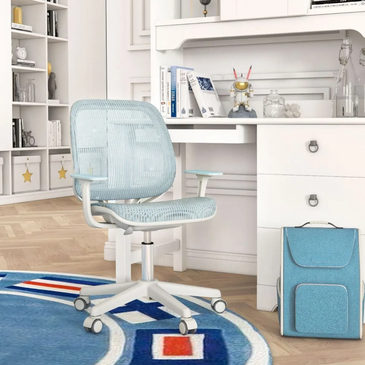Höhenverstellbarer Kinderdrehstuhl mit Sitzbremse Ergonomischer Schreibtischstuhl Bürostuhl