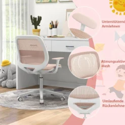 Höhenverstellbarer Kinderdrehstuhl mit Sitzbremse Ergonomischer Schreibtischstuhl Bürostuhl