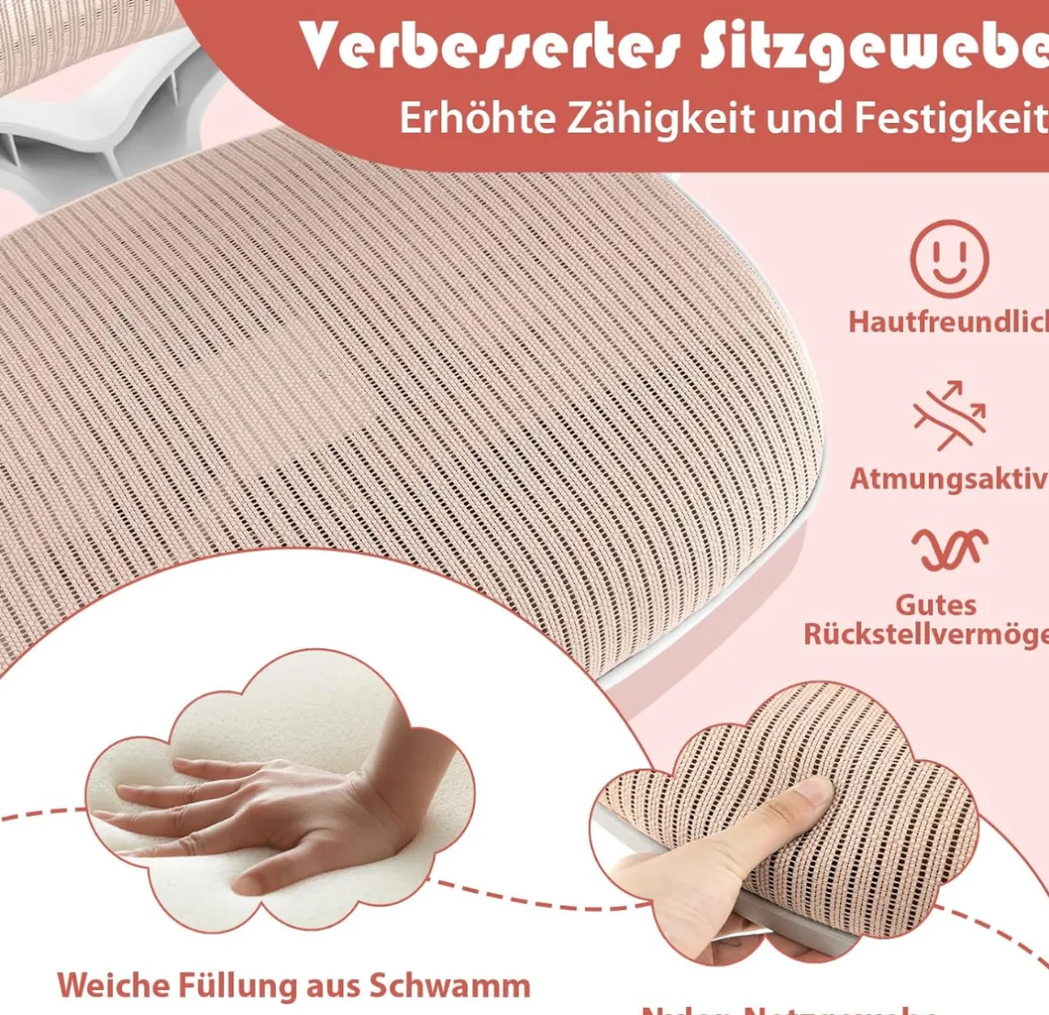 Höhenverstellbarer Kinderdrehstuhl mit Sitzbremse Ergonomischer Schreibtischstuhl Bürostuhl