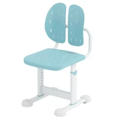 Höhenverstellbarer Kinderstuhl Kinder-Schreibtischstuhl Kinder-Studienstuhl mit Doppel-Rückenstütze Blau/Grau/Rosa