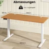 Höhenverstellbarer Schreibtisch 140 x 60 cm elektrischer Stehschreibtisch Natur