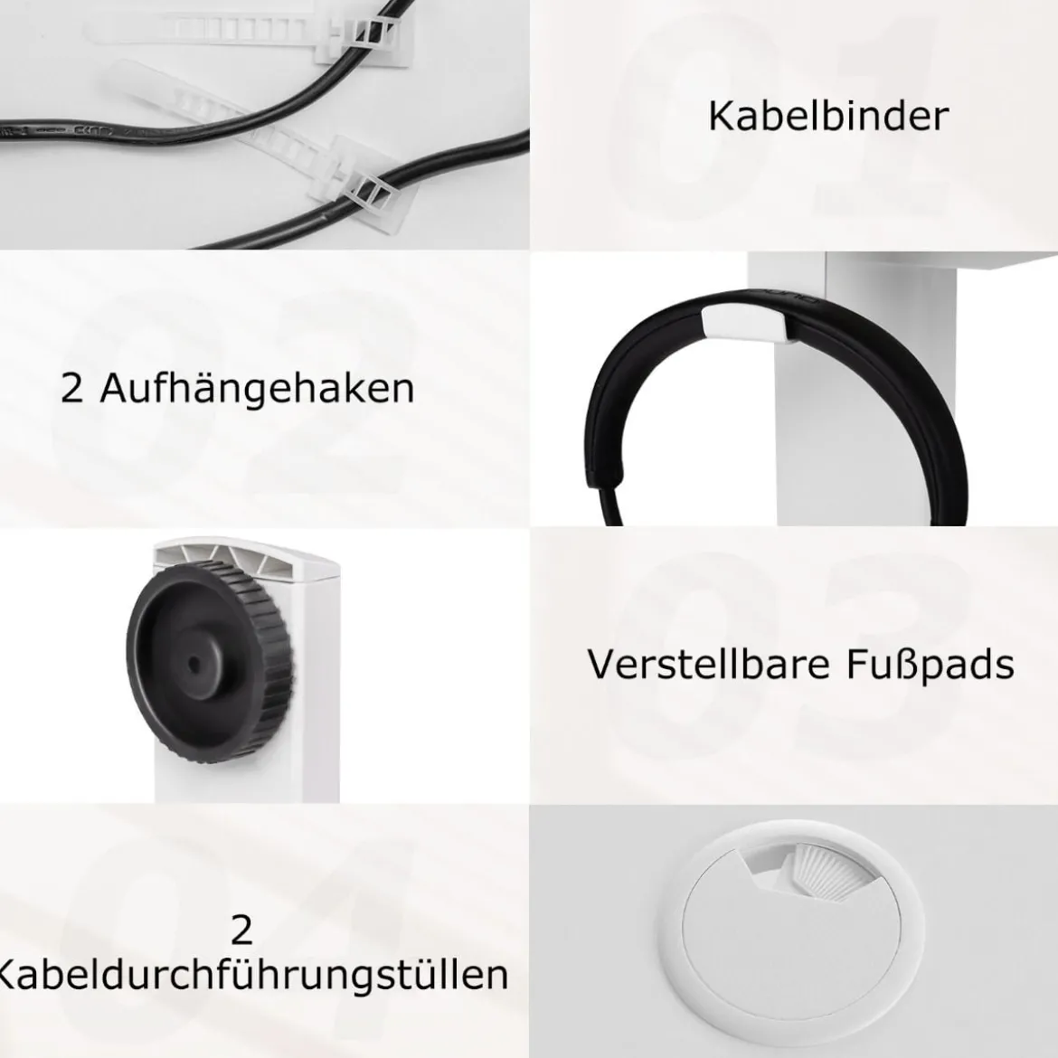 Höhenverstellbarer Schreibtisch 120 x 60 cm elektrischer Stehschreibtisch Rustikales Weiß