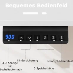 Höhenverstellbarer Schreibtisch 120 x 60 cm elektrischer Stehschreibtisch Rustikales Weiß
