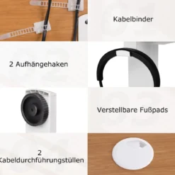 Höhenverstellbarer Schreibtisch 120 x 60 cm elektrischer Stehschreibtisch Rustikales Natur + Weiß
