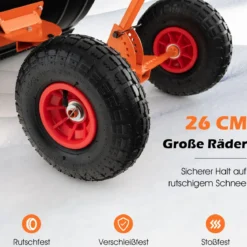 Höhenverstellbare Schneeschaufel auf Rädern Schneeschild mit Verstellbarem Winkel