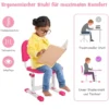 Höhenverstellbares Kinderschreibtisch Set mit Neigbarer Tischplatte & Schublade Rosa
