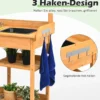 Hölzerne Pflanzbank Massivholz-Gartenarbeitstisch Pflanztisch Garten Arbeitstisch 115 x 45 x 121 cm Natur