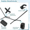 Hängematte mit Ständer & Tragetasche & Weicher Schlafmatte Outdoor Hängemattenbett bis 150 kg belastbar 100 x 210 cm