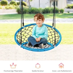 Hängeschaukel Baumschaukel Nestschaukel verstellbaren Kinderspielgerät für drinnen und draußen Blau