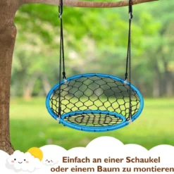 Hängeschaukel Baumschaukel Nestschaukel verstellbaren Kinderspielgerät für drinnen und draußen Blau