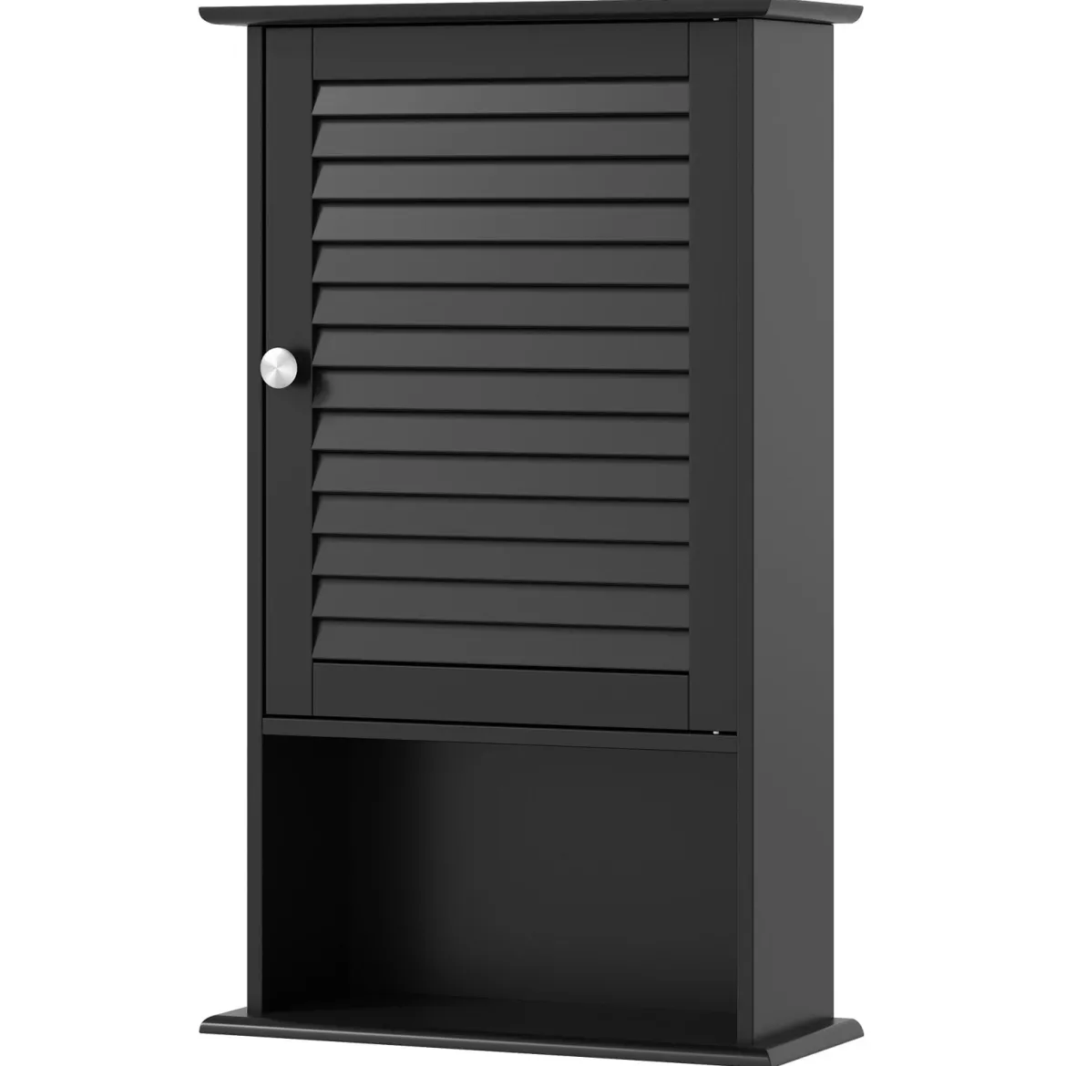 Hängeschrank Badezimmerschrank Wandschrank mit Verstellbarem Einlegeboden Schwarz