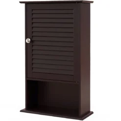 Hängeschrank Badezimmerschrank Wandschrank mit Verstellbarem Einlegeboden Braun