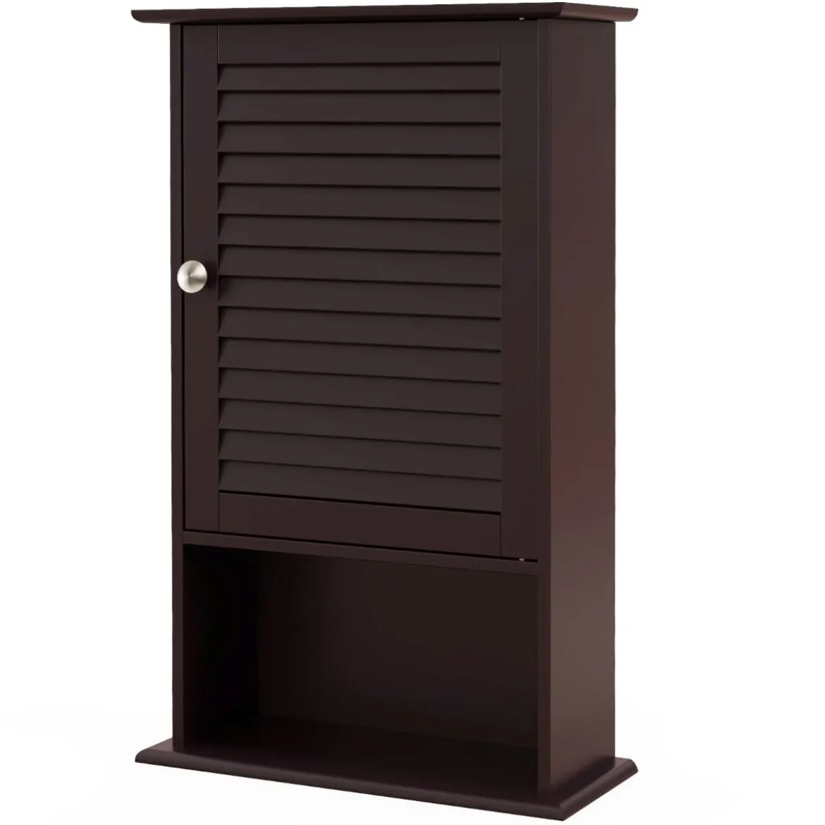 Hängeschrank Badezimmerschrank Wandschrank mit Verstellbarem Einlegeboden Braun