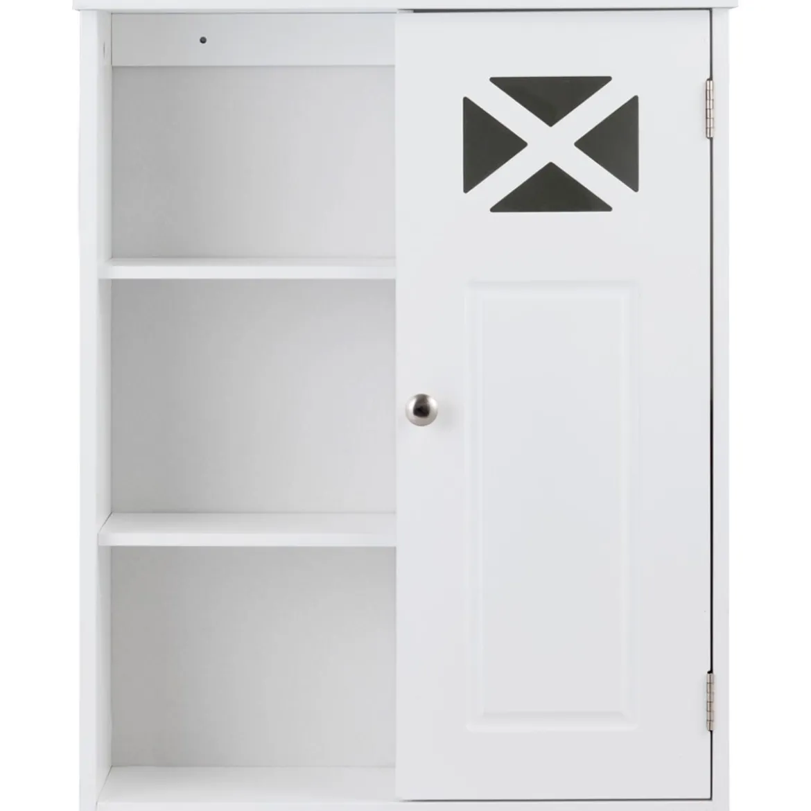 Hängeschrank Verstellbarer Einlegeboden Badezimmer Wandschrank Weiß Holz 48,5x 17,5 x 61 cm