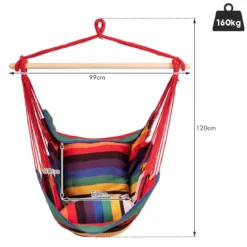 Hängesessel Ø50cm Hängeschaukel Hängestuhl mit 2 Kissen bis 160 kg Rot