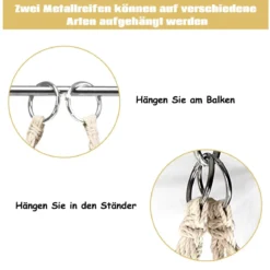 Hängesessel Makramee Hängestuhl Hängesitz Hängeschaukel Swing Sessel 120 kg Tragkraft