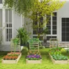 Hochbeet aus Tannenholz mit Rankgitter Pflanzkasten Gartenspalier 235 x 63 x 102 cm Natur