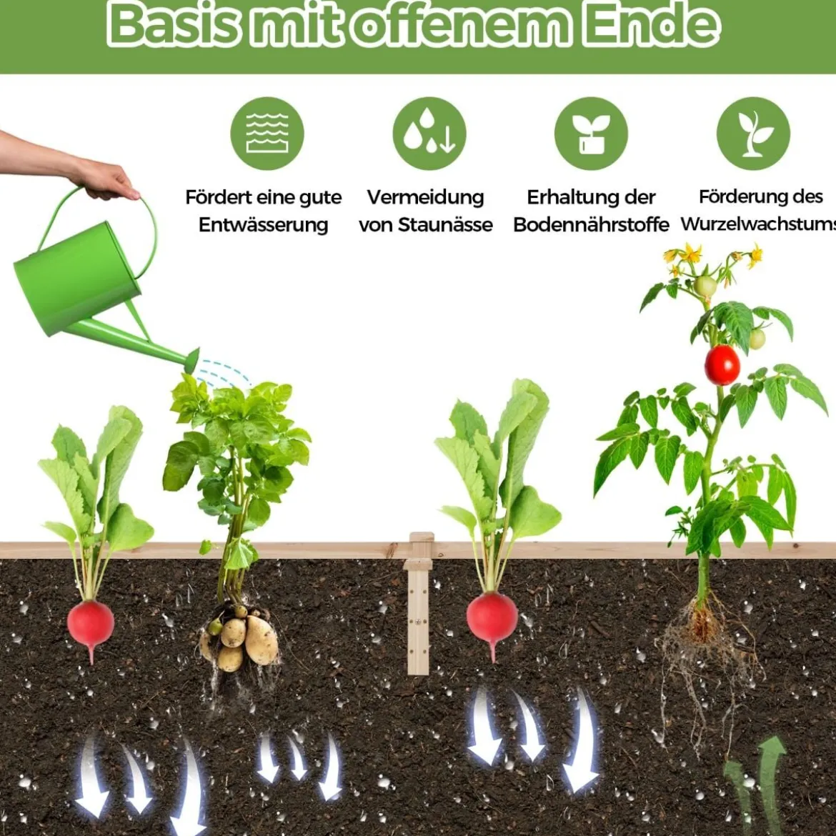 Hochbeet aus Tannenholz mit Rankgitter Pflanzkasten Gartenspalier 235 x 63 x 102 cm Natur