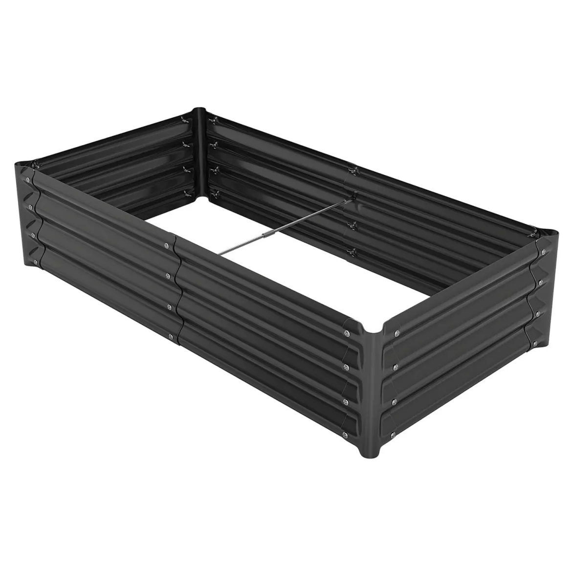 Hochbeet aus Verzinktem Stahl stabiler Pflanzkasten Wetterfest & Rostfrei Gartenbeet 123 x 64 cm Grau