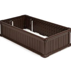 Hochbeet Erhöhtes Gartenbeet Rechteckige Pflanzenbox für Pflanzen und Gemüse Outdoor Pflanzenkübel 122 x 60 x 30 cm Braun