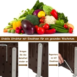 Hochbeet Erhöhtes Gartenbeet Rechteckige Pflanzenbox für Pflanzen und Gemüse Outdoor Pflanzenkübel 122 x 60 x 30 cm Braun