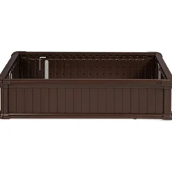 Hochbeet Erhöhtes Gartenbeet Rechteckige Pflanzenbox für Pflanzen und Gemüse Outdoor Pflanzenkübel 122 x 60 x 30 cm Braun