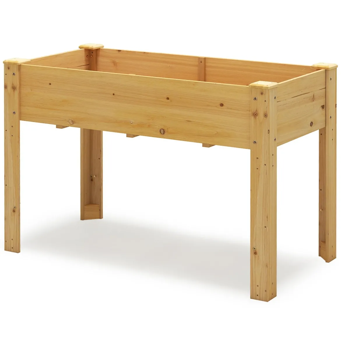 Hochbeet Holz Erhöhtes Gartenbeet Pflanzkasten mit Drainagelöchern Gemüsebeet Pflanzbeet rechteckig 120 x 60 x 82 cm Natur