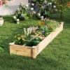 Hochbeet Holz Gartenbeet mit 2 Pflanzkästen und Trennwänden 228 x 62 x 25 cm Natur