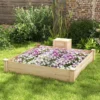 Hochbeet mit Kompostbehälter Holz Gartenbeet 300 L kapazität Pflanzkasten 124 x 124 x 25,5 cm