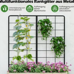 Hochbeet mit Spalier Blumenbeet mit Ablauflöchern Gartenbeet Pflanzkasten Holz 79 x 35 x 108 cm