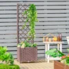 Hochbeet mit Spalier Pflanzgefäß für Kletterpflanzen 40 x 40 x135 cm Braun