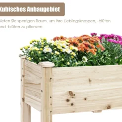 Hochbeet Pflanzkasten Pflanztrog Hochbeet aus Tannenholz erhöhter Pflanzkasten Gartenbausatz 120 x 43,5 x 51 cm
