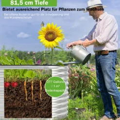 Hochbeet 157,5 x 80 x 81,5 cm Metall-Pflanzkasten Silbern
