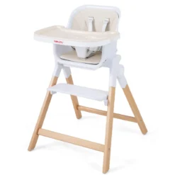 Hochstuhl Baby 4 in 1 Kinderhochstuhl Faltbar Verstellbar 71 x 58 x 93 cm mit Tablett Rosa/Grau/Beige